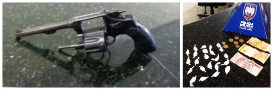collage armas e drogas