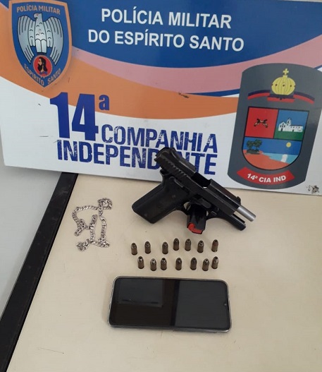 Arma apreendida em Feu Rosa