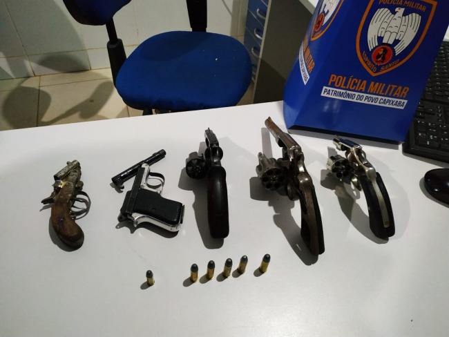Armas de fogo apreendidas em Brejetuba