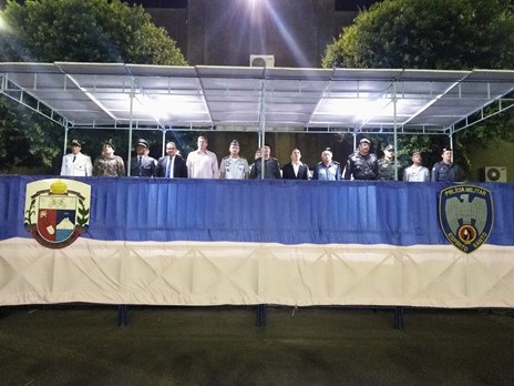 Palanque das autoridades na Solenidade Militar realizada nesta quinta (11), no Quartel do Comando Geral