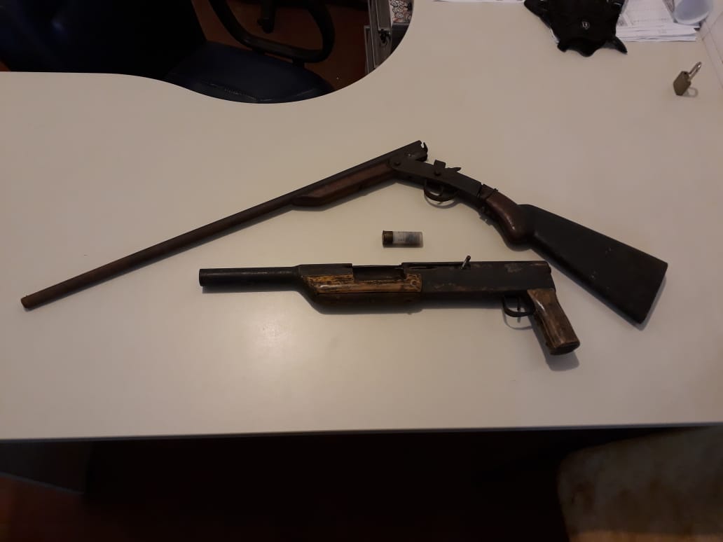 Armas apreendidas em Afonso Cláudio na data de 22.02.2019