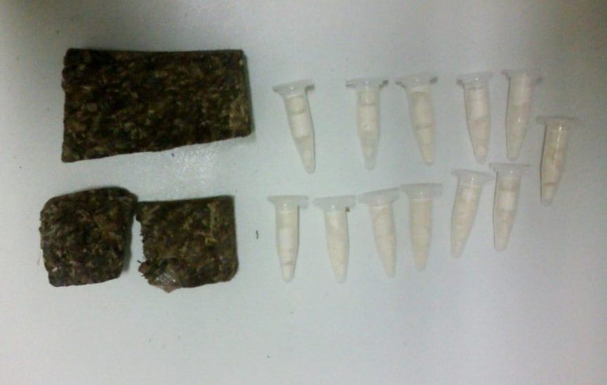 Droga encontrada na mochila de Weyffer